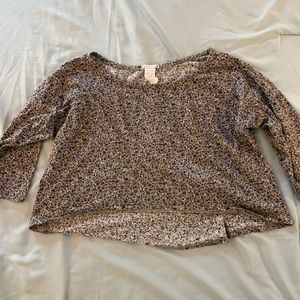 Gray floral crop top size large